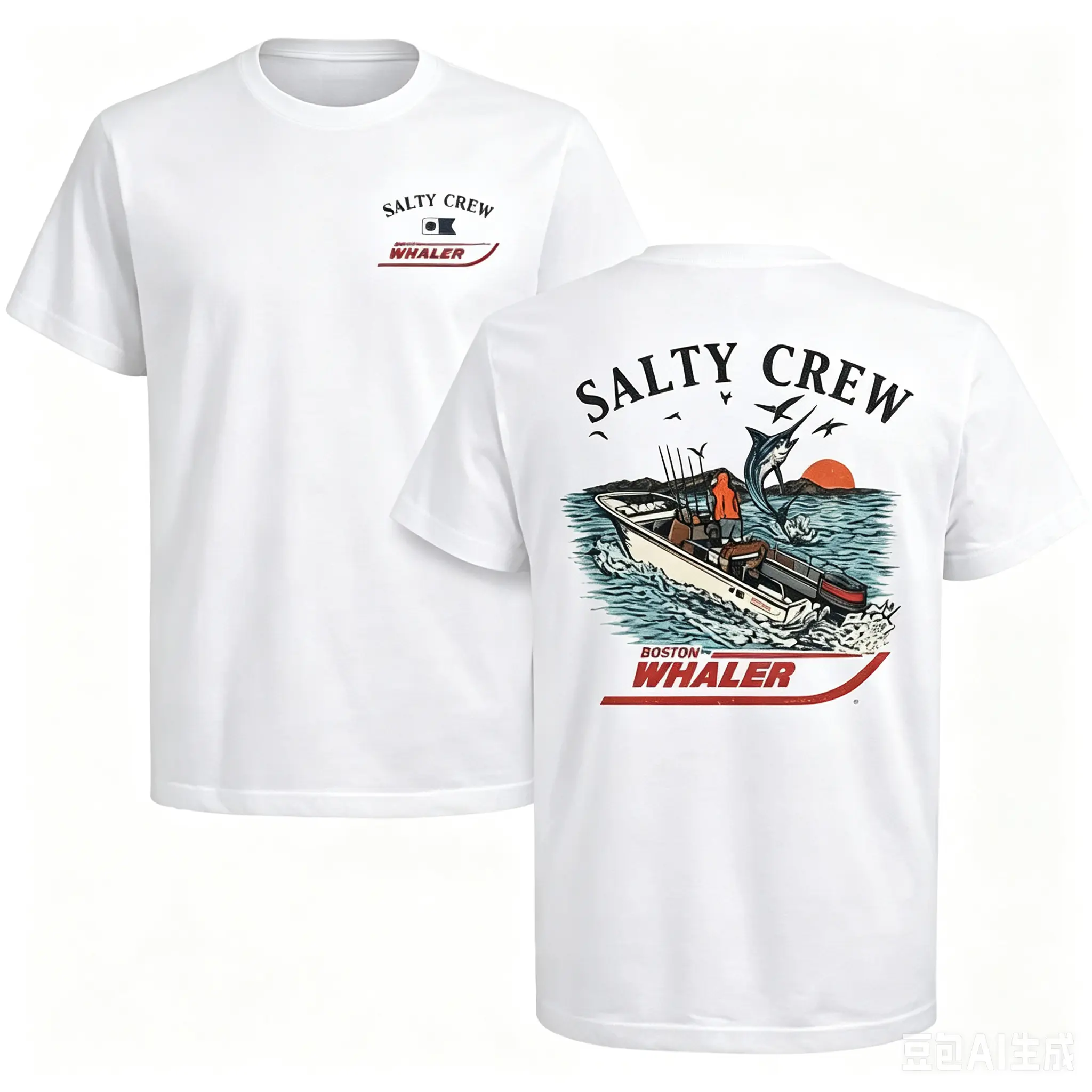 Salty Crew Boston Whaler T-Shirt, Offshore Fishing Boat Graphic Tee, Saltwater Angler Shirt, Ocean Fishing Gift for Men