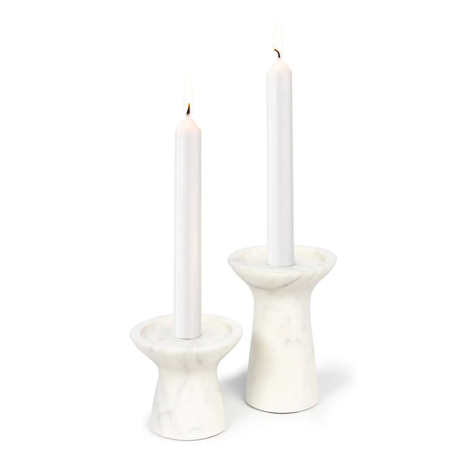 Marble Candle Holder Set (White)
