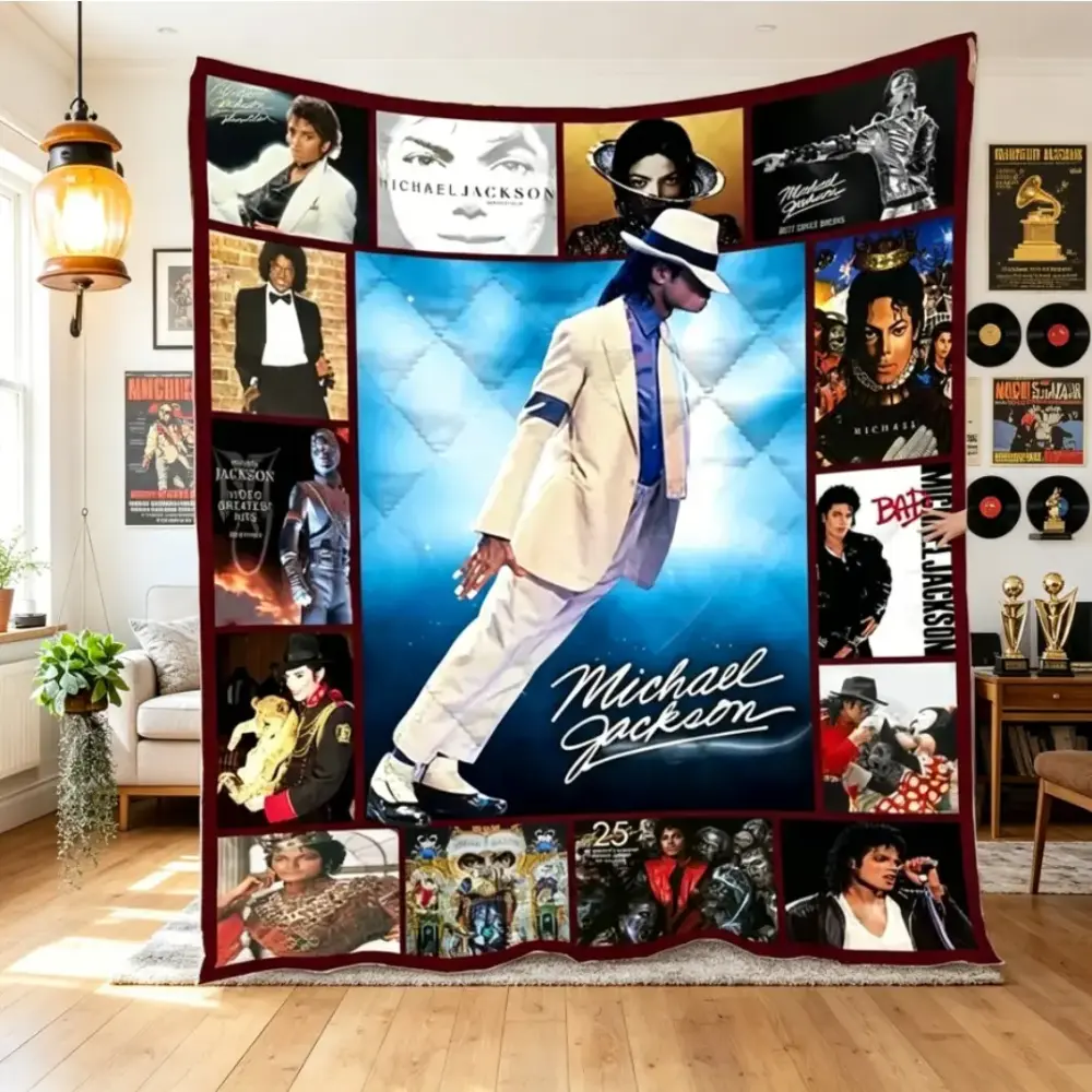 Velveteen Plush Blanket for Music Lovers, Michael Jackson Fans – Birthday, Christmas & Anniversary Gift, Soft & Cozy Throw Blanket adult and children's blankets