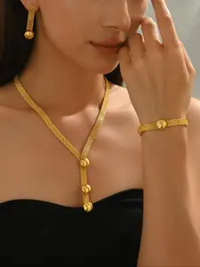 Women's Elegant Fashion Matching Jewelry Set, Casual Trendy Pendant Necklace & Dangle Earrings & Bracelet, Fashion Accessories for Party & Daily Clothing Decor