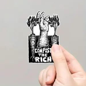 Garbage compost - anarchist Marxist stickers, anti capitalist left-wing vinyl barrier stickers, suitable for cars, trucks, motorcycles - resist, eat the rich, motorcycle stickers, vehicle stickers, strong text design