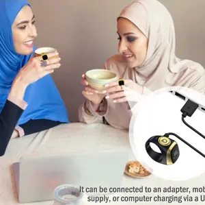 Smart tally Tasbih Counter ring with Elegant Ring Design for Alarm and Prayer Time zikr