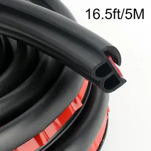 16.4FT B Type Car Door Seal Strip, Self-Adhesive Rubber Weather Stripping – Waterproof, Dustproof & Sound Insulation, Universal Cuttable Edge Trim for Car, SUV, Truck