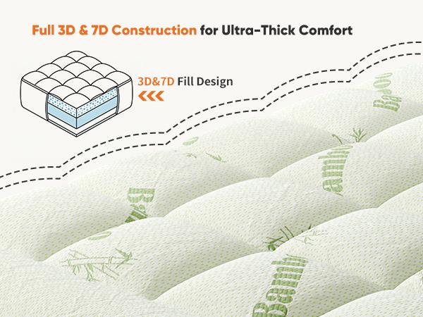 【Back to School】Ultra Soft Mattress Topper，Viscose Made from Bamboo Pillow Top Mattress Pad，Naturally Cooling for Hot Sleepers, Mattress Toppers, Bamboo Topper Mattress