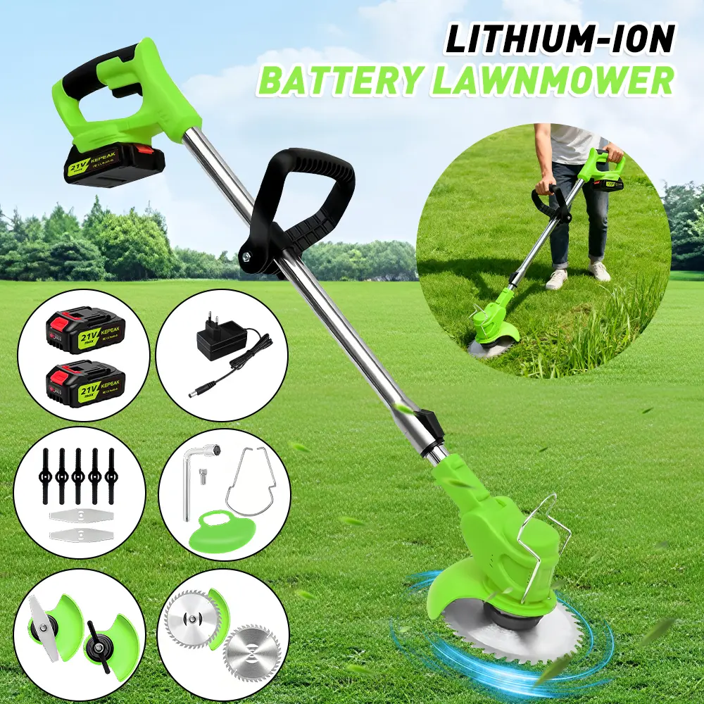 【ToolUpgrade】3-in-1 Cordless Weed Trimmer with 2 Batteries | Stringless Grass Edger & Brush Cutter | Lightweight Electric Lawn Tool for Yard & Garden