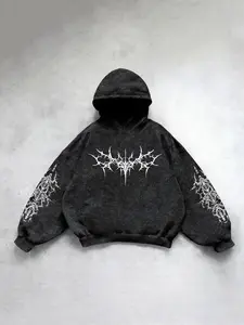 Men's Spring & Fall Hooded Sweatshirt, Fashion Wing Print Design, Casual Fitted Thin Fabric, Perfect for Daily Wear