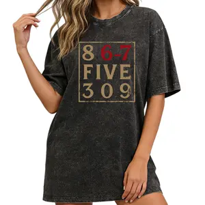 Washed Style T-Shirt with Washington State 509 and 309 Area Codes