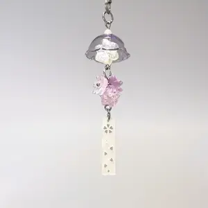 Wisteria Petal Wind Chime Pendant, Bag Camera Phone Charm Strap, Versatile Gift Accessory, Elegant Hanging Decoration, Phone Lanyard