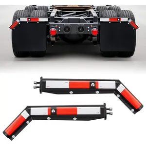 VEVOR Angled Spring Loaded Mud Flap Hangers, 1 - 1/8 Bolt Spacing Mudflap Hangers for Semi Trucks, 1 Pair Heavy Duty Semi Truck Mud Flap Hanger Set with Reflective Strips, BlackVEVOR Super Brand Day