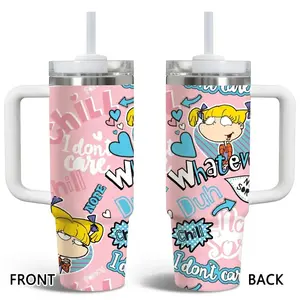 Rugrat Angelica Chill Graphic Tumbler 40oz & 30oz, 90s Cartoon Nostalgia Drinkware For Men Women, Retro Animation Gift Idea | 300326.C00767.ID03