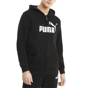 PUMA Mens Essentials Hoodie Casual Outerwear Casual Full Zip - Black