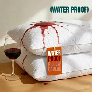Homluxe Quilted Waterproof Pillow Protector – Noiseless & Breathable Bedding Encasement with Invisible Zipper – Hypoallergenic, Dust Mite & Stain Resistant – Luxury Hotel Quality Cloud Comfort – Standard/Queen/King Sizes