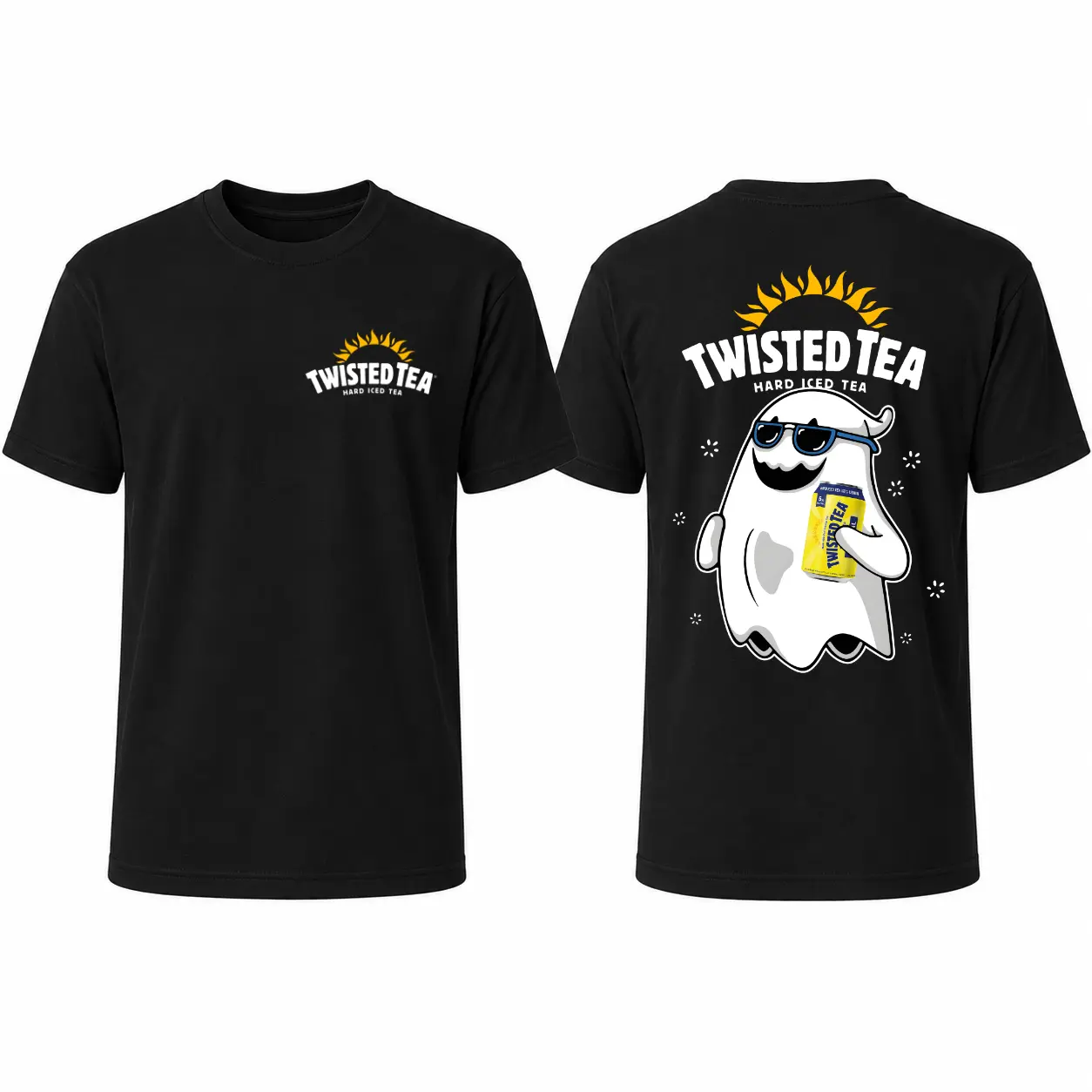 Twisted Tea Ghost Graphic T-Shirt - Funny Halloween Hard Iced Tea Tee, Vintage Drinking Shirt, Beer Lover Gift For Men For Women