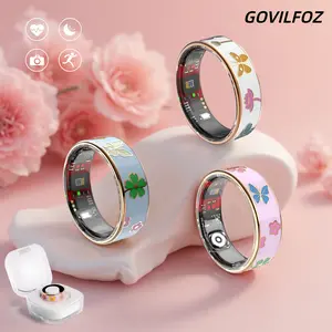 GOVILFOZ Enamel Butterfly Smart Ring, Wearable Wellness & Health Tracker for Women & Men, Heart Rate, Sleep & Activity Monitoring, Menstrual Cycle Tracking, Multi-Sport Modes, No Subscription App, IP68 Waterproof