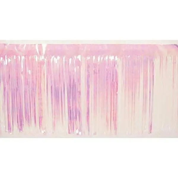 Anderson's Lightweight Weatherproof Vinyl Iridescent Fringe Trim, 15"x10' Shiny Decoration for Outdoors, Banners, Event Backdrops, Parties