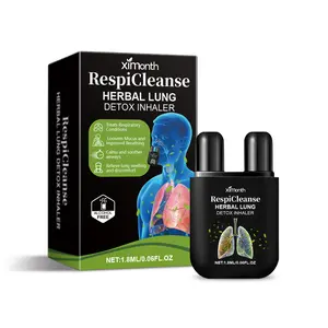 Ximonth RespiCleanse Herbal Lung Detox Inhaler Menthol & Eucalyptus Extract for Relief Discomfort & Easy Breathing Daily Nasal Spray Healthcare Therapy Therapeutic Treatment - Fitness