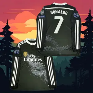 7# Cristiano Ronaldo 14 15 Third Away Kit Long Sleeve Soccer Jersey Fans Version
