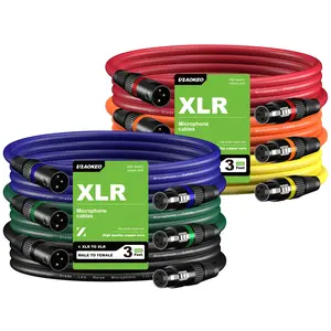 Aokeo XLR Cables 3FT 2/6 Pack, XLR Male to Female Microphone Cable for Speaker and Audio Setups,All Copper Conductors（1M）Premium,3FT,MIDI,Male,to,Male,Cable