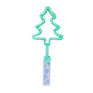 212 MAIN Flashing Neon LED Light Christmas Tree Wand - Plastic, Standing, Colorful, Star Design, Assorted Colors, Magical Decoration, FNLCTQAC-RBG Model