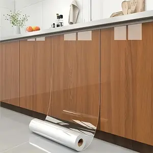 Roll [23.62 * 393.70 in ] clear kitchen oil protective film-self-adhesive removable wallpaper for countertops, walls, cabinets-easy to clean, perfect for decorating and refurbishing the kitchen