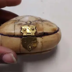 Hand Made Carved Bone Treasure Chest - Decorative Piece for Home Decor and Ornaments