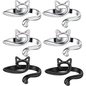 6 count Knitting Crochet Loop Ring for Fingers Metal Open Yarn Guide Crochet Rings Adjustable Braided  Knitting Thimbles Holders Accessories for Crochet Mother Grandma Gifts with Box