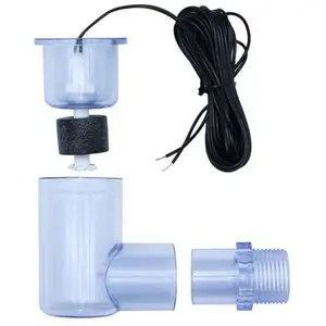 SS2 Float  L Shape, Compatible with Safe-T- for HVAC Drain Pan Condensate Outlet, AC Water Level  with 3/4 Inch Adapter and 6Ft Wire (1, Transparent Blue)