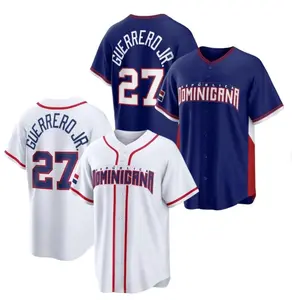 Vladimir Guerrero Jr. Jersey Dominican Republic 2026 World Baseball Classic Royal/White STITCHED Shirt, Dominican Jersey for Men Women Youth And Kids, All-Over Print Baseball Jersey