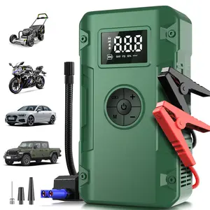 1pc 5-in-1 Jump Starter with Air Compressor Peak Power, ABS Material, USB Rechargeable, for Gas/Diesel Vehicles, Portable with LED Emergency Lighting, Auto Shut-Off, Tire Pressure Detection & Adjustment, Quick Charge