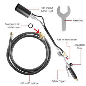 Portable Propane Torch Weed Burner Ice Snow Melter Outdoor Flame Thrower w/ Hose fathersdaygift