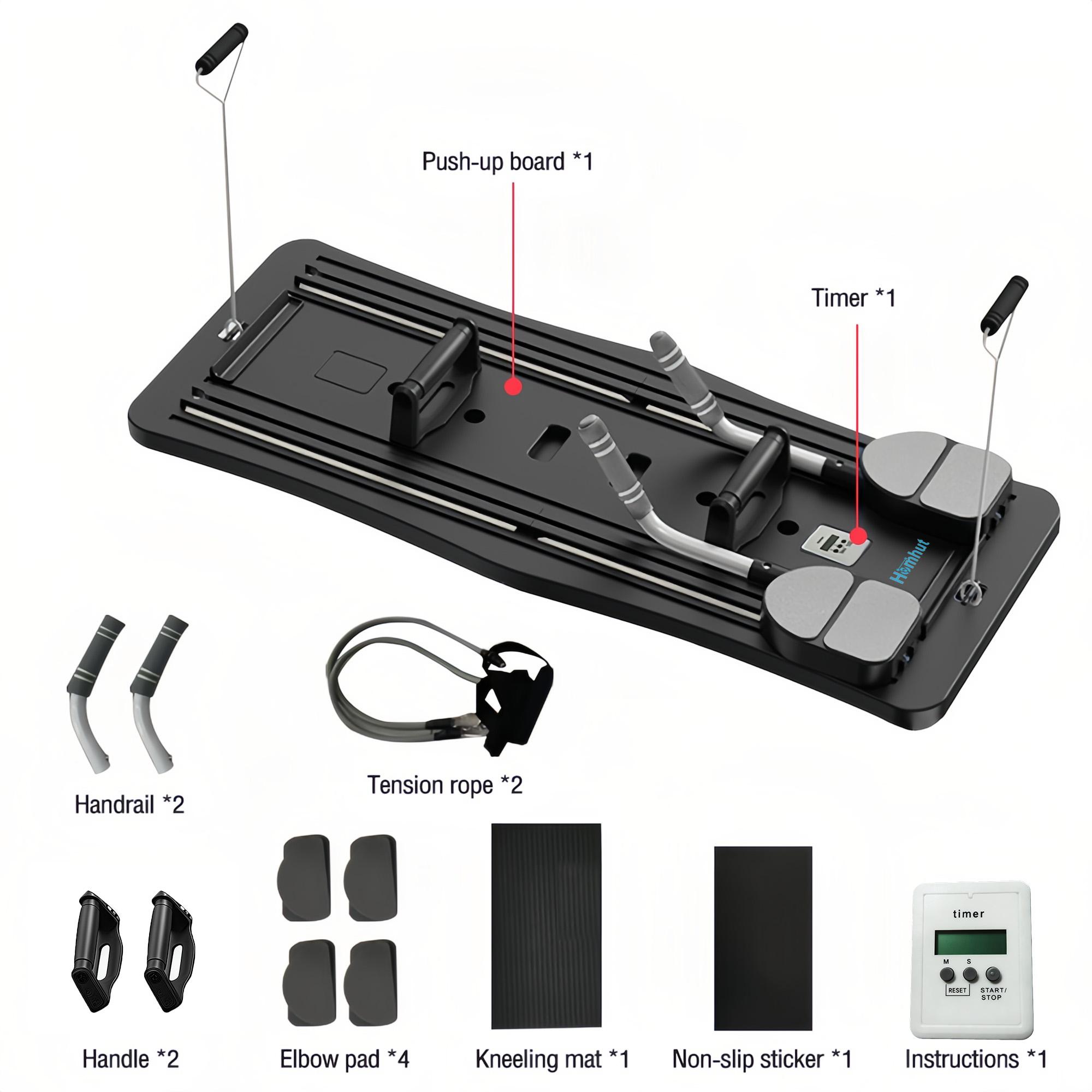Multi-functional Core Training Pilates Reformer, Foldable Home Workout Equipment with 300LBS Capacity for Full Body Fitness