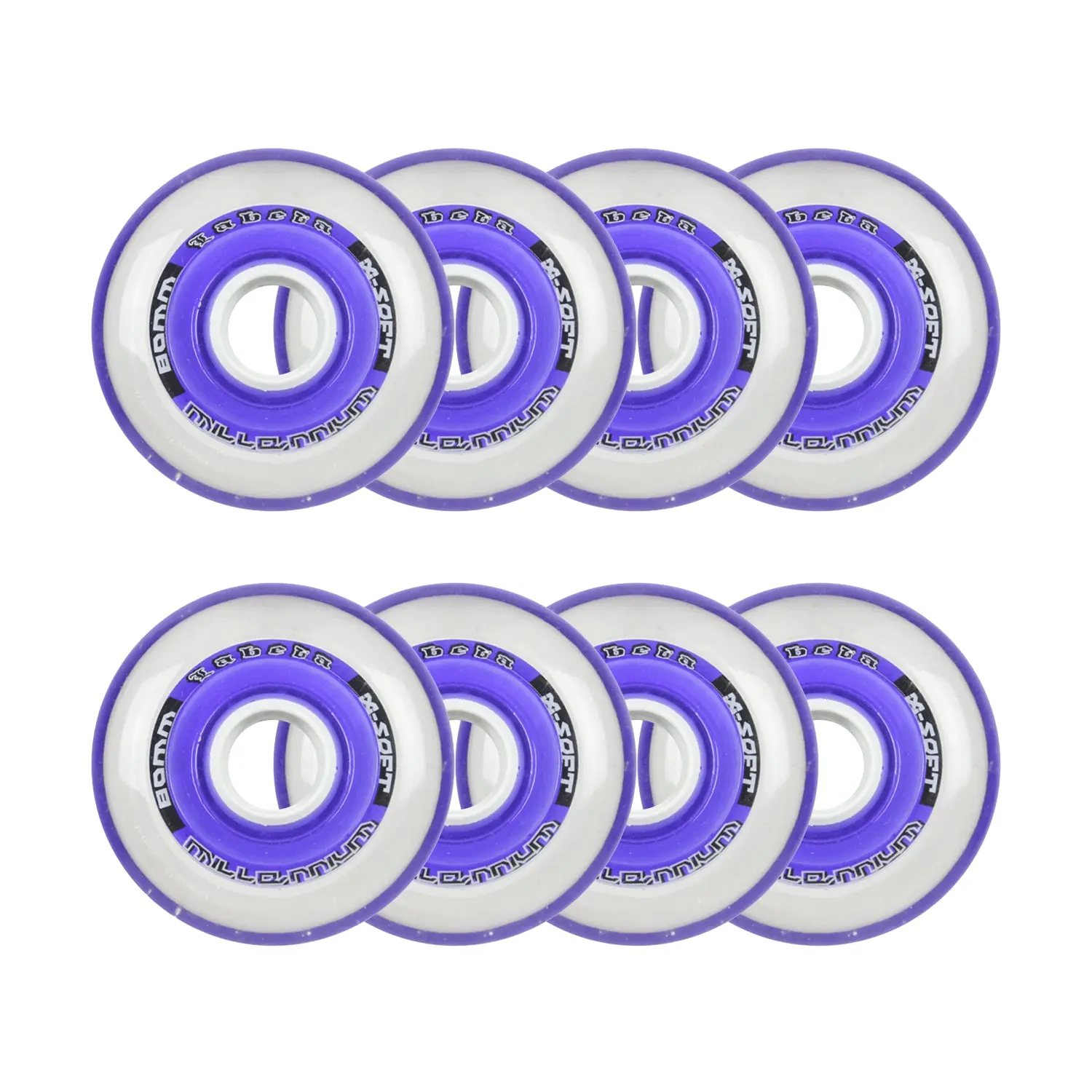 Labeda Roller Hockey Wheels - Millennium Gripper 80mm 74A Purple (8-Pack)