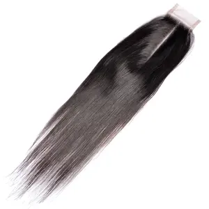 Msgem Hair 2X6 Ultra-thin Transparent Lace Closure Straight Hair 12A Brazilian Virgin Human Hair Closure Middle Part Pre Plucked with Baby Hair Natural Black #SummerVibes