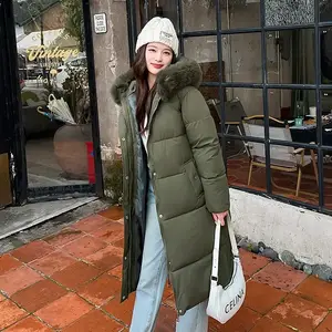 Women's Extra Long Down Coat - Comes with Gloves, Thickened Parka with Hood |     Fashionable and Warm Winter Coat Suitable for Young Women Down Jacket Down Coat graphic t-shirt faux fur double-breasted long wool coat casual pilot