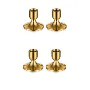 Set of 4 gold cone-shaped candle holders for table centerpieces, wedding decorations, holiday decor, home décor, Halloween and Christmas decorations