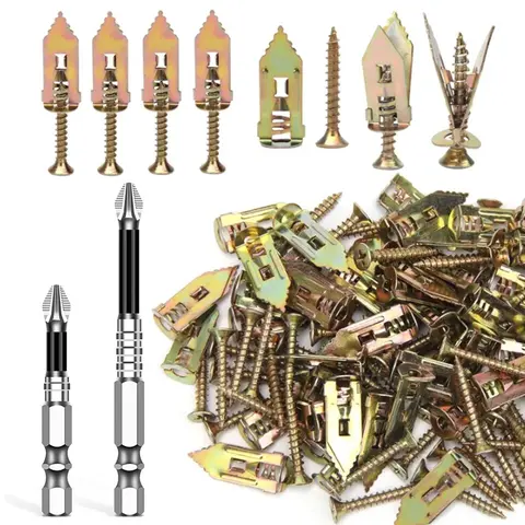 Self-Drilling Drywall Anchors and Screws Kit, 20 Sets 12 x 30mm, Easy Installation Wall Anchors for Home and Office Organization