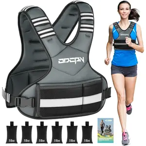 Walking Home Workout Weighted vest for BEGINNERS Weighted Vest Adjustable Weights for Women, 6-12 Lbs Weight Vest for Walking with Plus Size Pocket, Ruck Vest with 6 Ironsand Weights & Reflective Strip for Running, Workouts & Strength Training