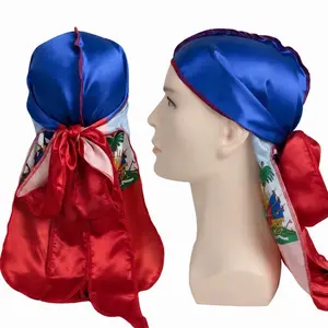 Haitian Durag, Ombre Pattern Gradient Fashionable Scarf, Fitted Shape Lightweight Head Accessory for Fashion Enthusiasts
