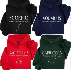 Full 12 Zodiac Constellation Hoodie Collection - Minimalist Astrology Graphic Pullover For Women, Cozy Celestial Horoscope Sweatshirt, Perfect Birthday Gift For Astrology Lovers, Unisex Long Sleeve Pullover Shirt