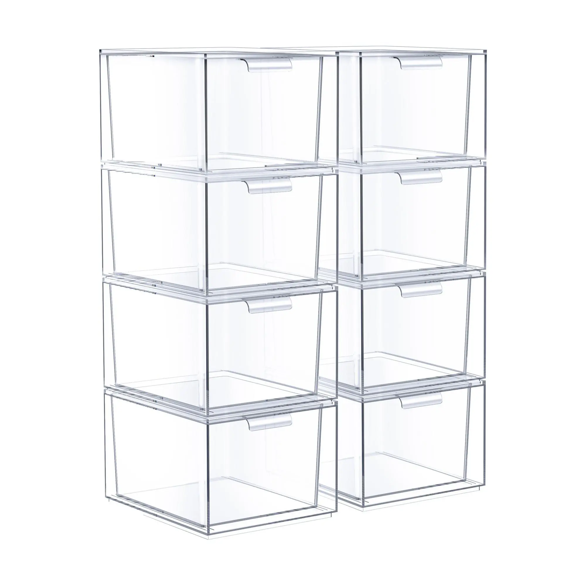 Sorbus 8 Pack Clear Stackable Acrylic Drawer Maeup Organizers Sorbus 8 Pack Clear Stackable Acrylic Drawer Maeup Organizers