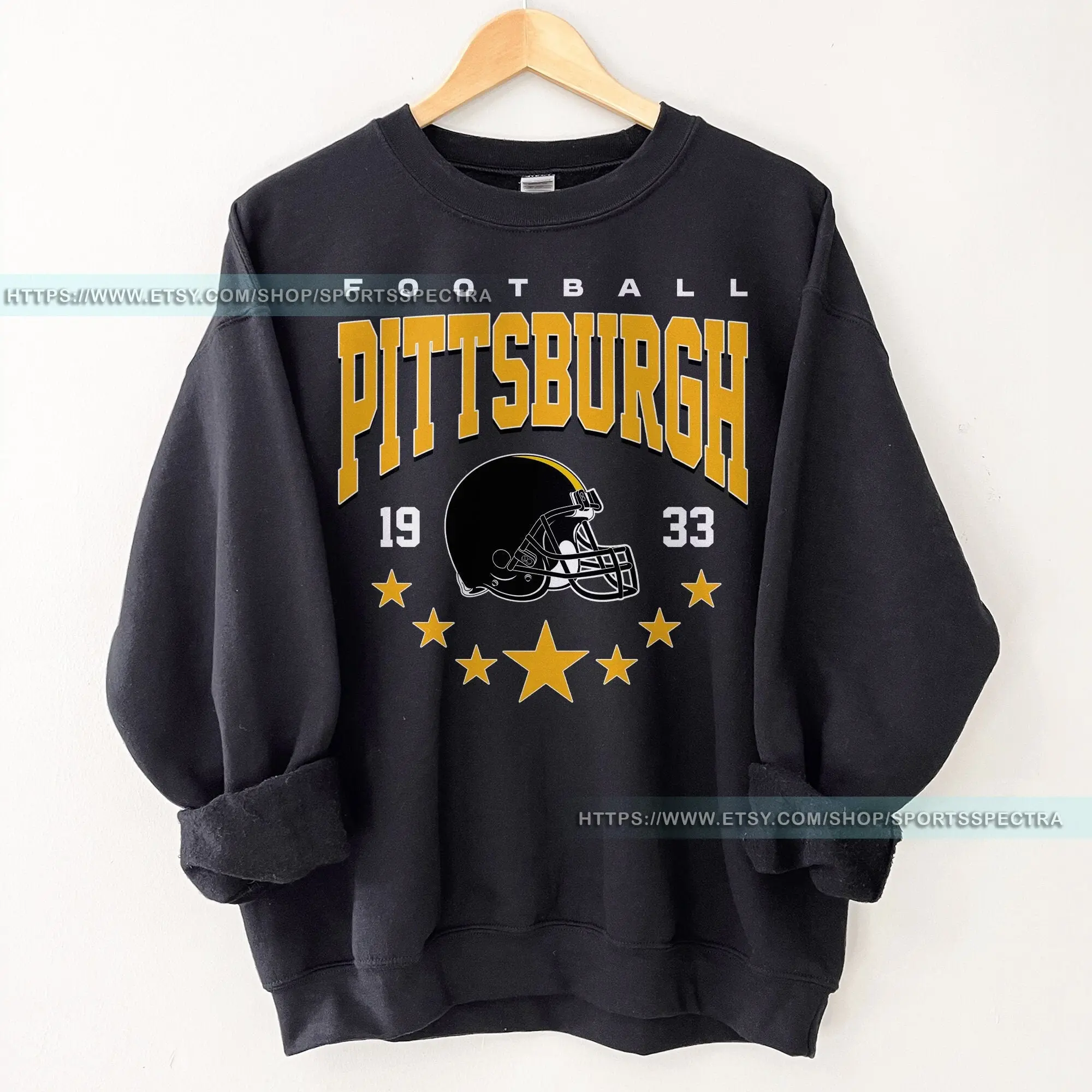 [Sale Up To 50%] Pittsburgh Football Vintage Sweatshirt, Vintage Unisex Pittsburgh Crewneck, Gift for Football Fan, Oversized Pittsburgh Sweatshirt, Gift For Fan, Trendy USA Cotton Fabric