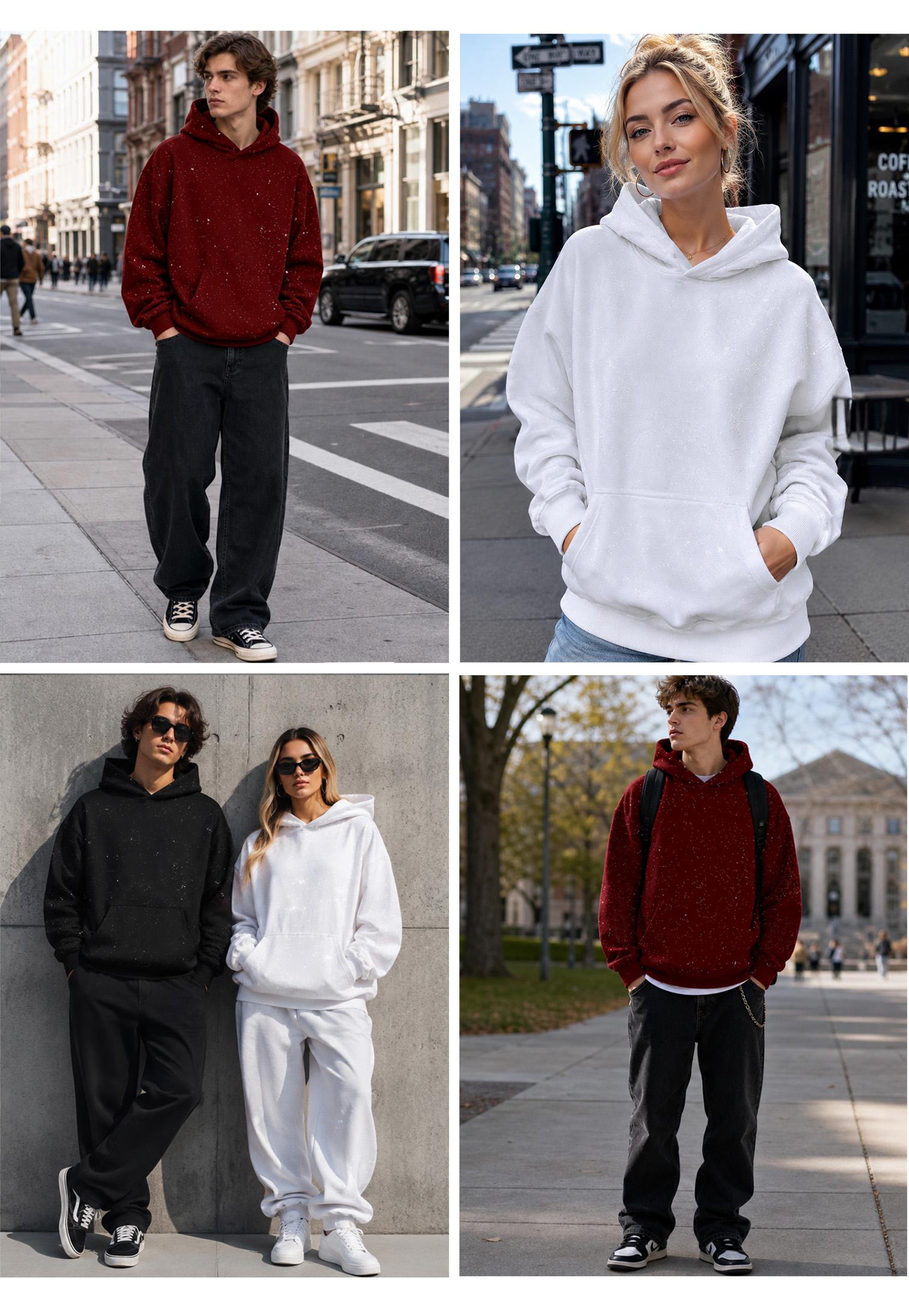TELLFUN--Sequined Pullover Hoodie - Fashionable Casual Long-Sleeved Menswear Top with Pockets, Loose-Fitting Y2K Galaxy Sweatshirt for Autumn & Winter TELLFUN--Sequined Pullover Hoodie - Fashionable Casual Long-Sleeved Menswear Top with Pockets, Loose-Fitting Y2K Galaxy Sweatshirt for Autumn & Winter