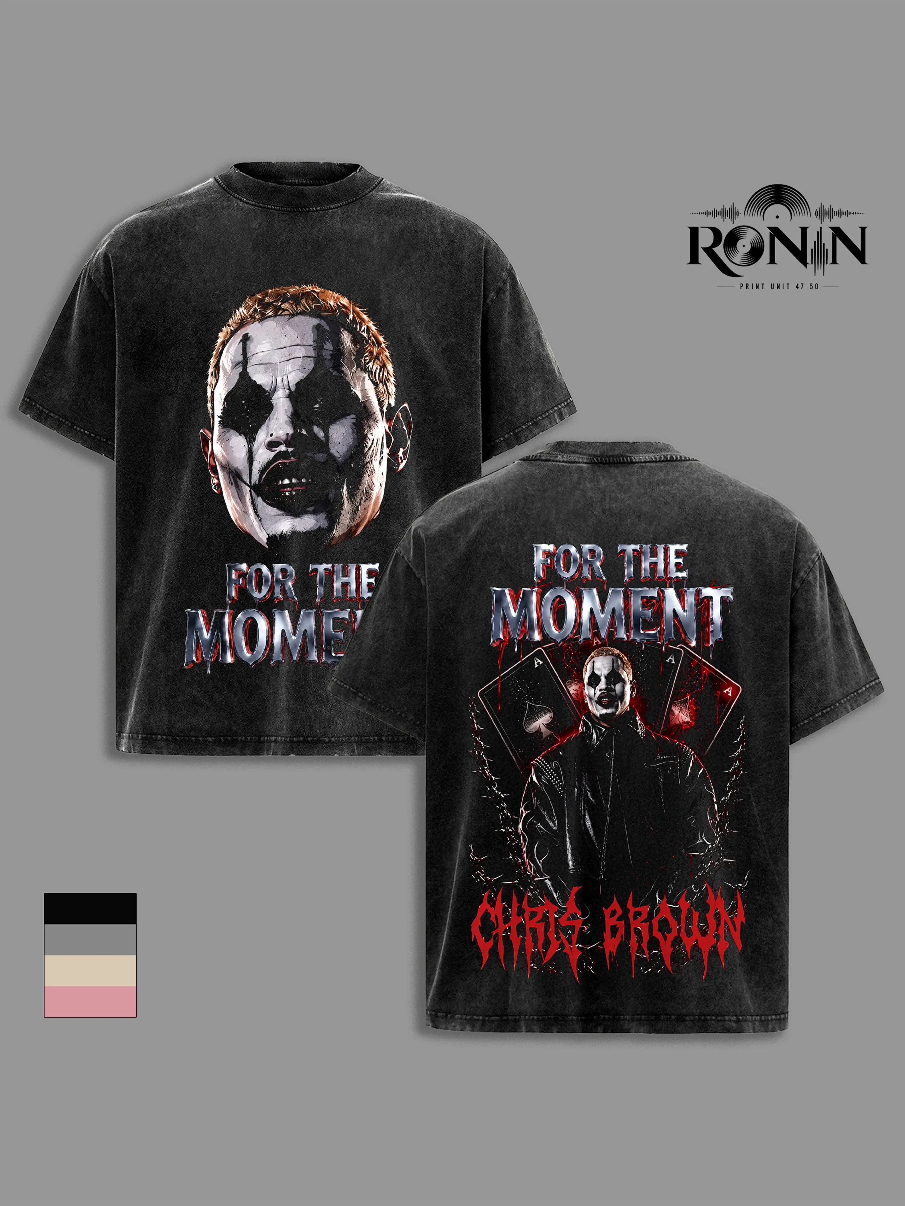 Chris.Brown For The Moment Vintage Washed Graphic T Shirt, Double Sided BROWN Album Tee, R&B Hip Hop Streetwear, Oversized Heavyweight Cotton Concert Fan Shirt, Unisex Music Merch