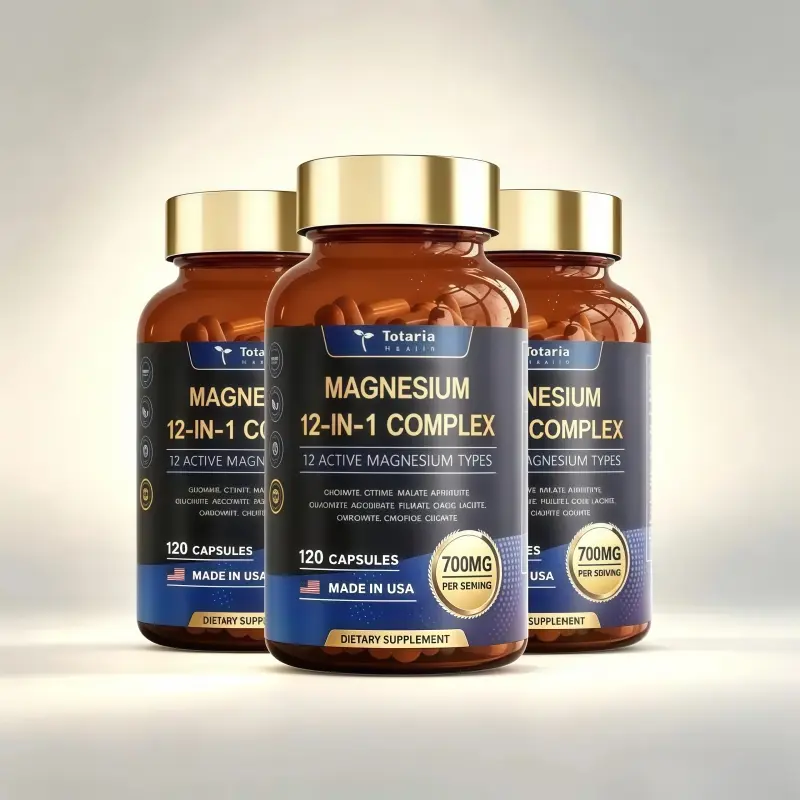 Limited-Time 12-in-1 Magnesium Complex Capsules, 700mg Vegan Supplement with Glycinate, Citrate, Malate, Oxide, Taurate, Aspartate, Orotate for Muscle & Heart Support