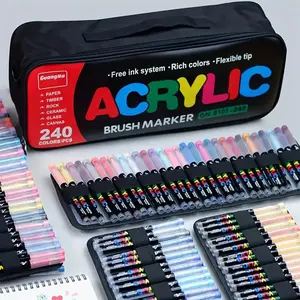 Guanna 240 Color Fine Tip Markers Set, Watercolor Art Line Drawing Pens, Ideal for Painting & DIY Projects, Perfect Gift for Artists