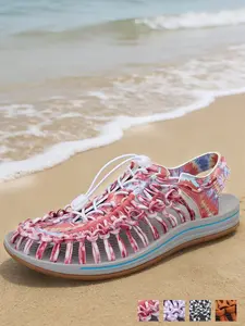 Women's Rope Sandals Cord Woven Athletic Adventure Sandals – Lightweight Breathable Non-Slip Cushioned Wide Width Soft Flexible Retro Stylish Summer Beach Hiking Walking Casual Gym Travel Shoes for Men Big Size 11 12 13 14