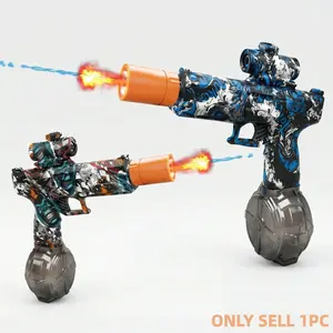 Graffiti Electric LED Water Blaster, Full Auto Continuous Fire Squirt Gun with Transparent Drum Magazine, Long Range Shooting Toy for Kids Boys Girls, Summer Outdoor Water Battle Game