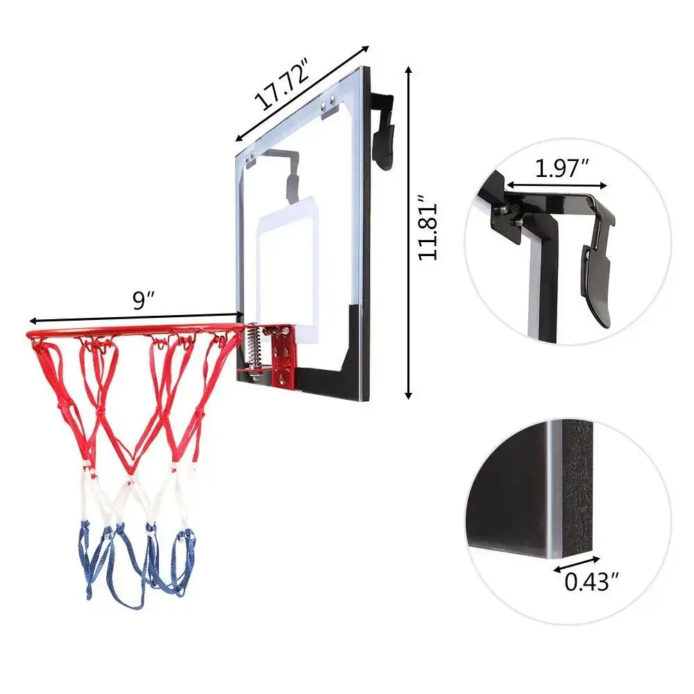 mini hoop door Basketball Hoop System Home Office Room Door w/ Ball &Pump