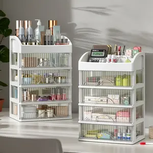 Delicate girls must have transparent makeup storage box, lipstick at a glance, luxury desktop organizer, Beauty Organizer, full storage of facial masks and skin care products, Multilayer Storage, and fashionable bathroom