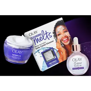 Olay TikTok Exclusive Queen of the Night Kit - Super Serum Night Repair, Retinol24 + Peptide Night Face Moisturizer, Olay Cleansing Melts + Retinol 32 ct